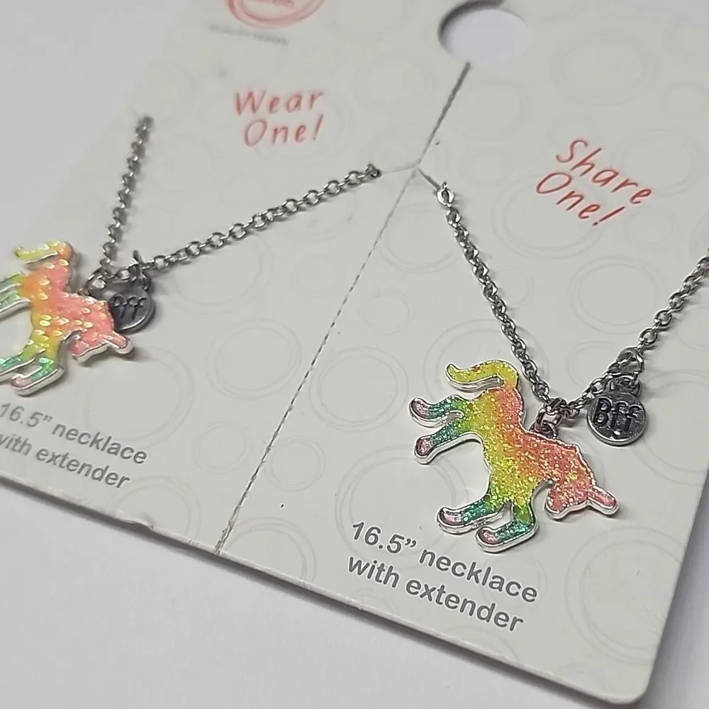 Wonder Nation Rainbow Unicorn Necklace Set BFF Necklaces